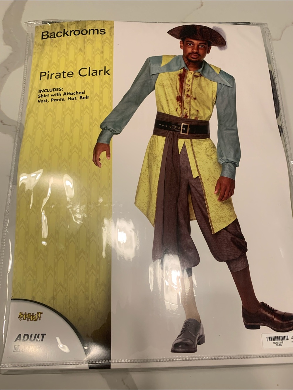 Pirate Clark Backrooms Adult Halloween Costume Large New Spirit Halloween